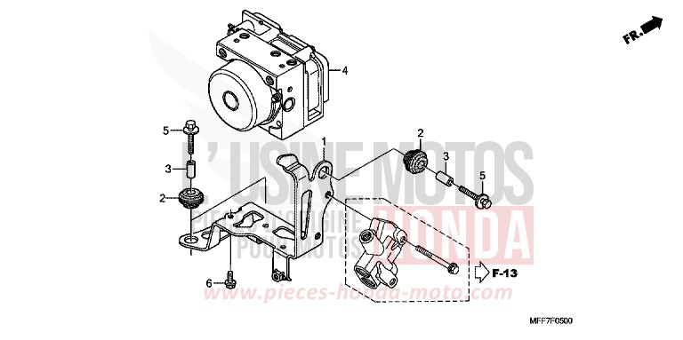 ABS MODULATOR for TRANSALP ABS SHASTA WHITE (NH138X) from 2011